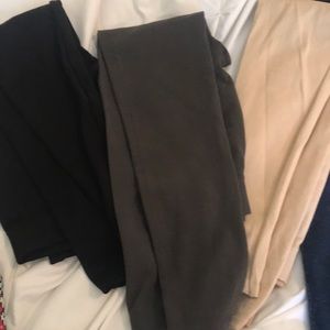 Black, grey, tan leggings
